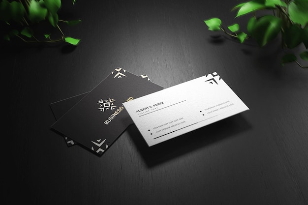 Realistic Dark business card mockup design or Luxury modern business card mockup design