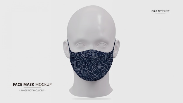 PSD realistic earloop face mask mockup front view