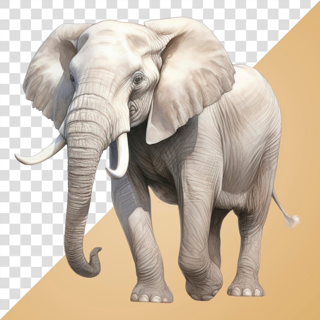 Realistic elephant digital illustration