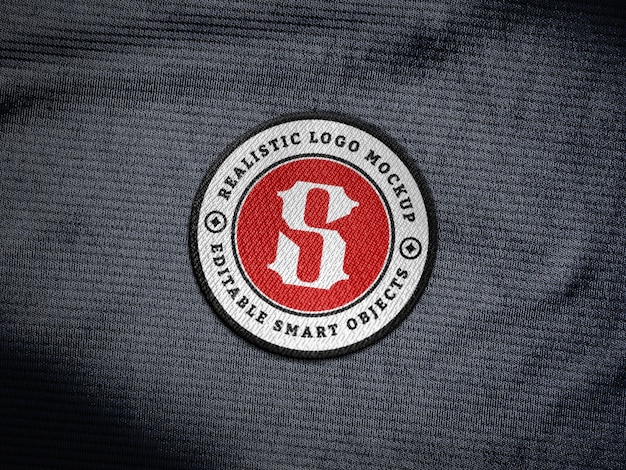 Realistic Embroidery Logo Patch on Jersey Fabric