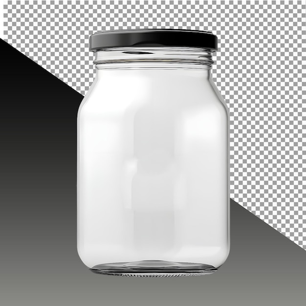 PSD realistic empty glass jar isolated on a transparent background