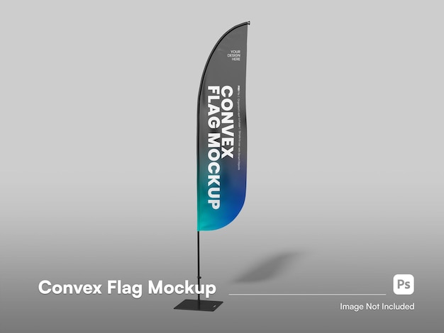 Realistic Feather Flag Isolated Mockup in Front View