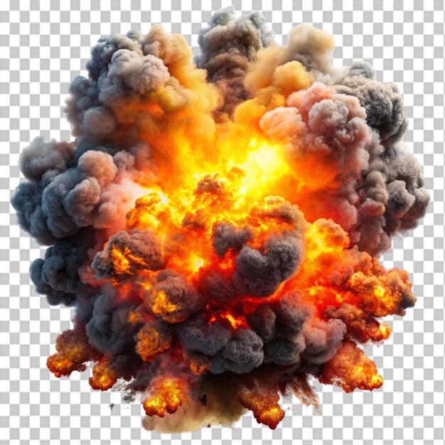 PSD realistic fiery explosion with colorful streaks