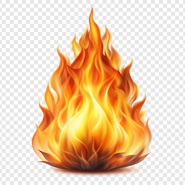 PSD realistic fire flame isolated on transparent background