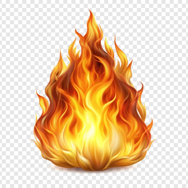 PSD realistic fire flame isolated on transparent background