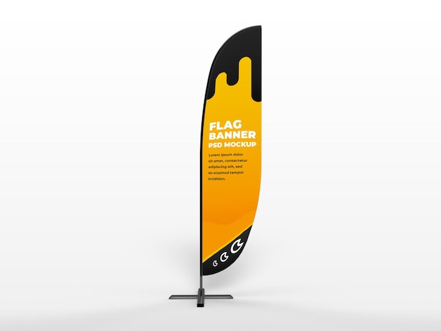 realistic flag vertical banner advertising and branding campaign mockup