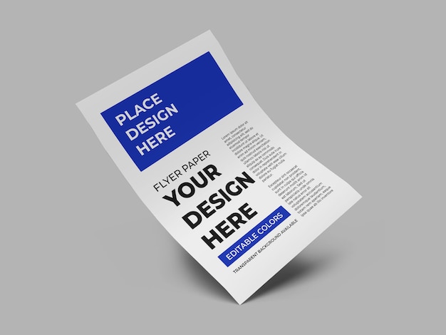 Realistic Flyer Paper Mockup Template Isolated