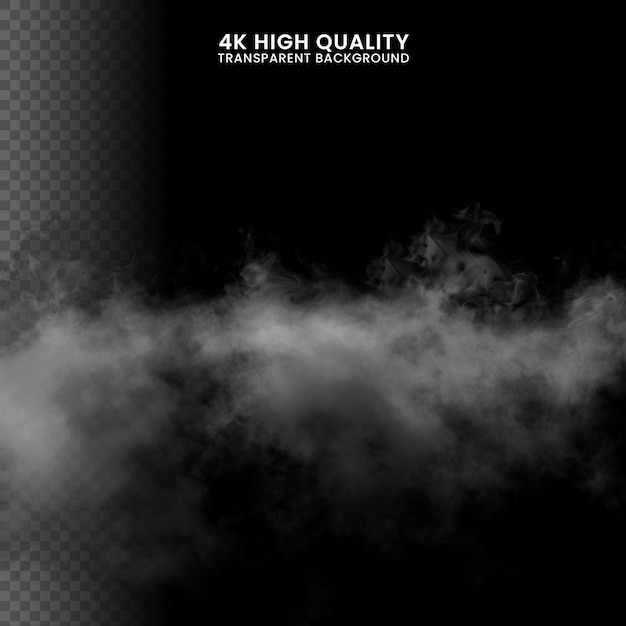 PSD realistic fog effects isolated on a black background