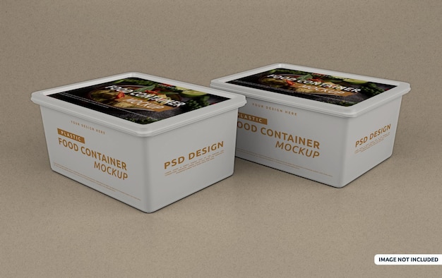 Realistic food container mockup template