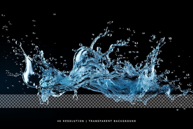 Realistic Fresh Water Splash on transparent background