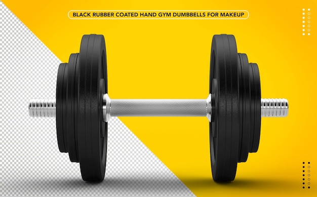 Realistic front gym dumbbells for exercise