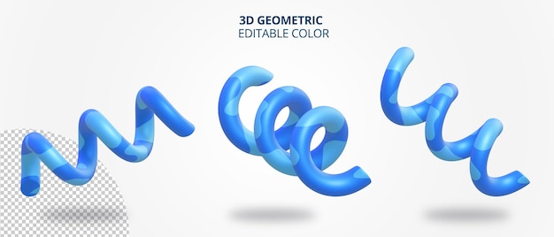 Realistic geometry of 3d spring with blue texture