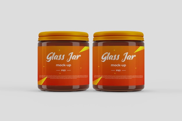 Realistic glass jar mockup