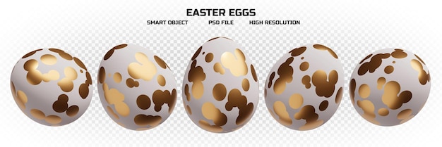 Realistic glossy easter eggs in high resolution with many perspectives