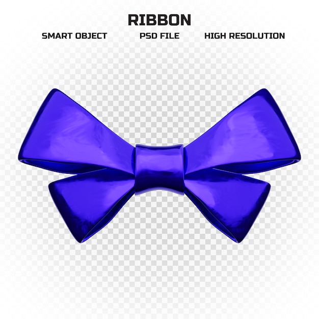 Realistic glossy indigo ribbon in high resolution for decoration