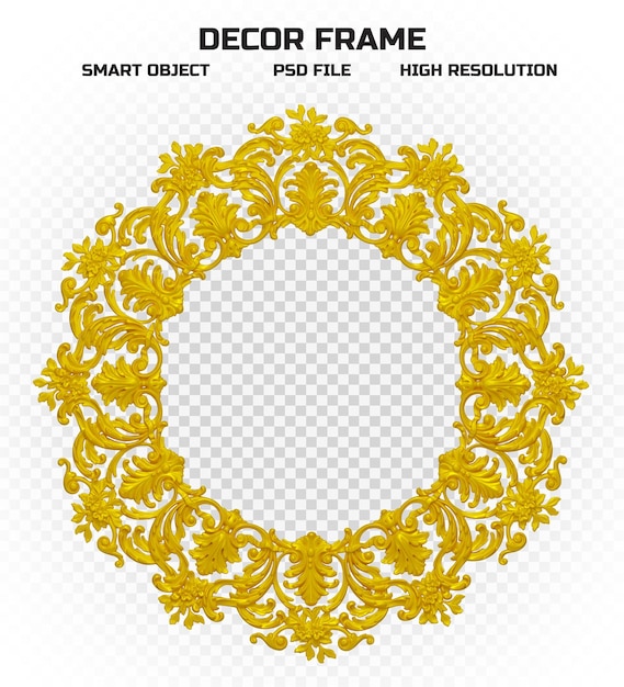 realistic glossy yellow border frame in high resolution for picture decoration