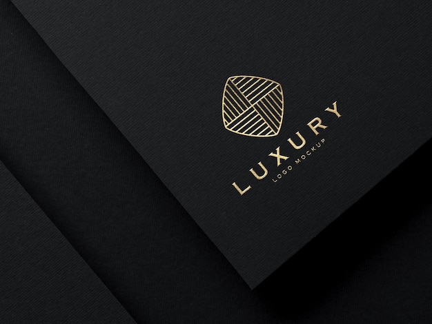 Realistic Gold Embossed Luxury Logo Mockup