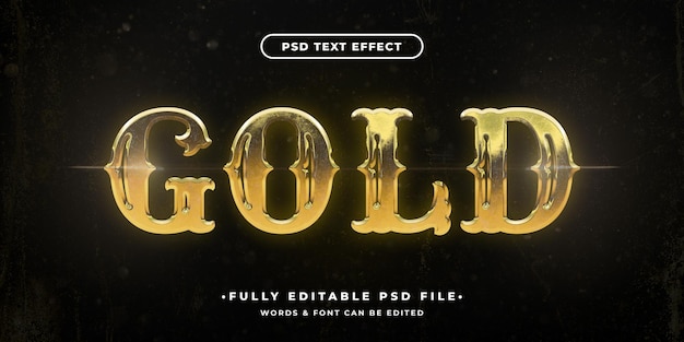 PSD realistic gold text effect