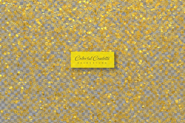 PSD realistic golden confetti and serpentine explosion for the festival party ribbon