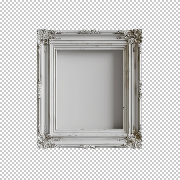 Realistic golden frame empty wooden frame floral frame borders design transparent background