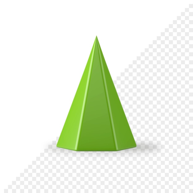 Realistic green fir tree geometric cone 3d render