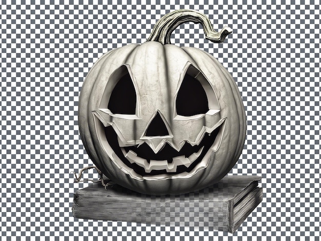 Realistic halloween angry pumpkin with transparent background