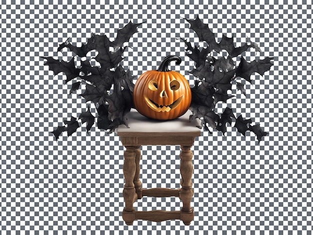 Realistic halloween angry pumpkin with transparent background