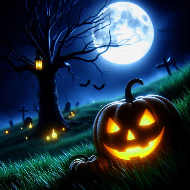 PSD realistic halloween background design