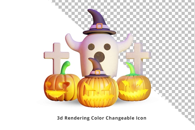 Realistic happy Halloween decorative element or happy Halloween object 3d render