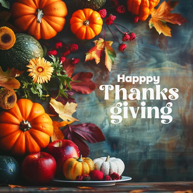 Realistic Happy Thanksgiving celebration background