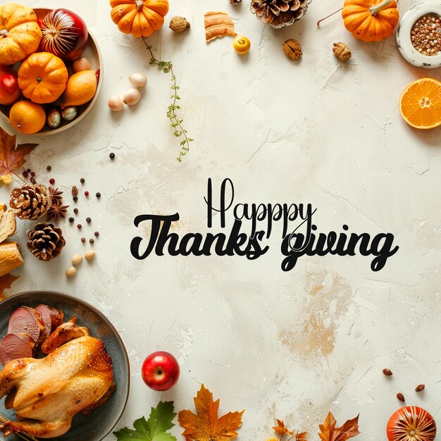 Realistic Happy Thanksgiving celebration background