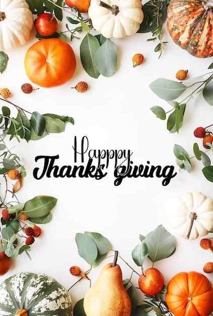 PSD realistic happy thanksgiving celebration poster template