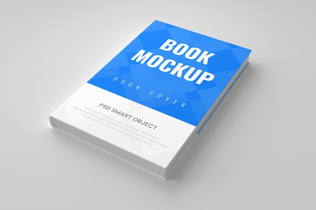 Realistic hard 3d book cover mockup