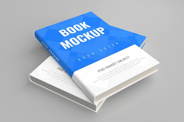 Realistic hard 3d book cover mockup