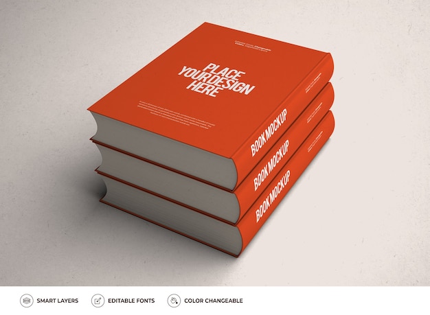 Realistic Hardcover Book Mockup Design