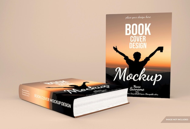 Realistic hardcover book mockup design