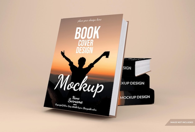 Realistic hardcover book mockup design