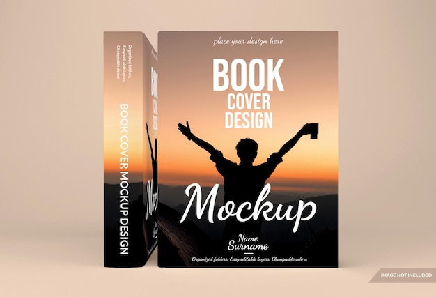 Realistic hardcover book mockup design