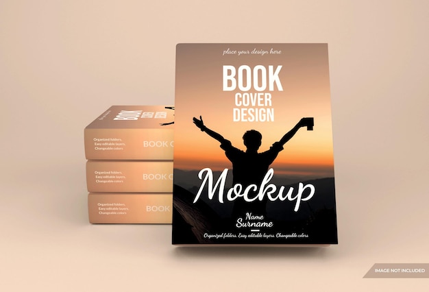 Realistic hardcover book mockup design