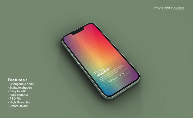 Realistic high quality smartphone mockup design isolated