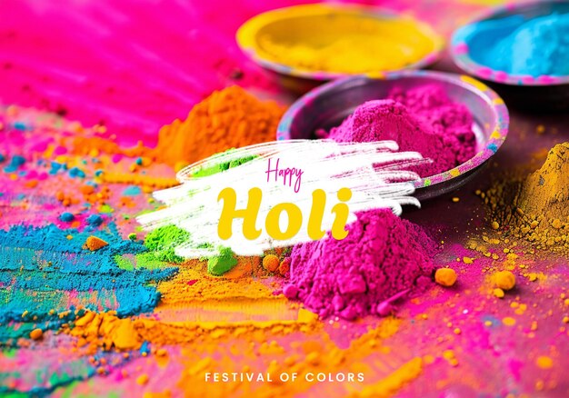 PSD realistic holi festival background