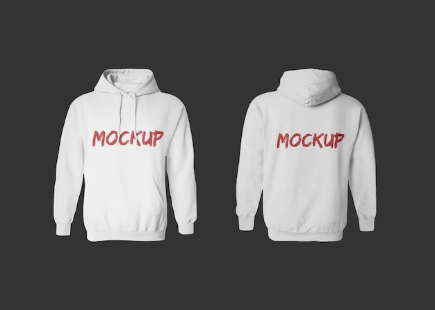 Realistic hoodie mockup from front and back view