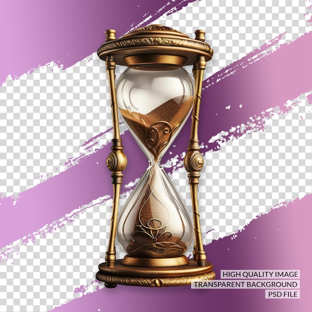 realistic hourglass 3D PNG clipart transparent isolated background