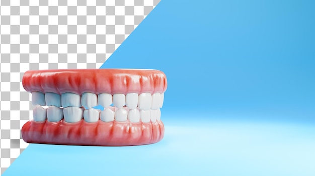 Realistic human jaw with gums and teeth Dental anatomy 3D rendering