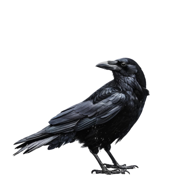 A realistic illustration of a raven standing