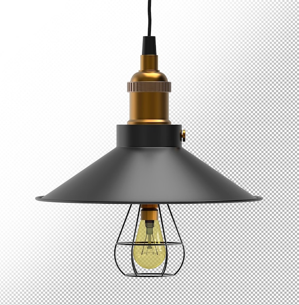 Realistic isolated 3D render of ceiling lamp for scene creator