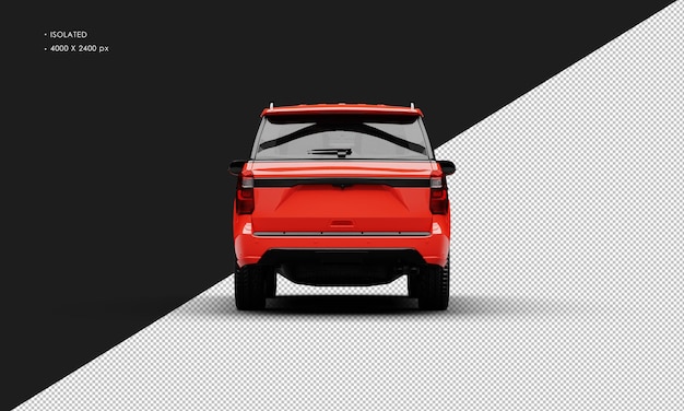 Realistic Isolated Shiny Red Luxury Modern Suv Car From Rear View