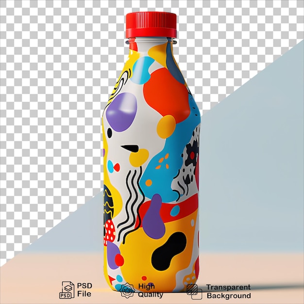 Realistic Juice Bottle Mockup on Transparent Background