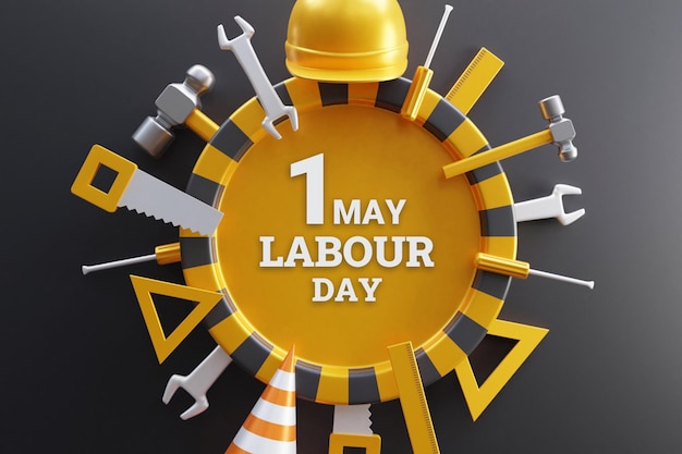 Realistic Labour day illustration banner 1st may labour day background banner