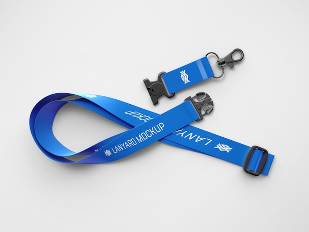 Realistic lanyard stationery mockup